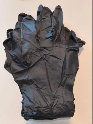Disposable Black Nitrile Examination Gloves Sizes S M L XL 9 Inch Aql 1.5 for Gardening