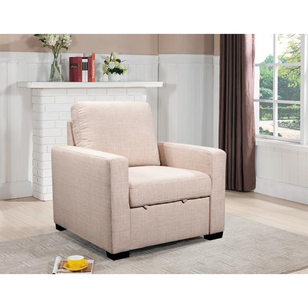 Modern villa living room single person sofa set household Beige lamb fabric cashew nut arc creative sofa with Foot-rest