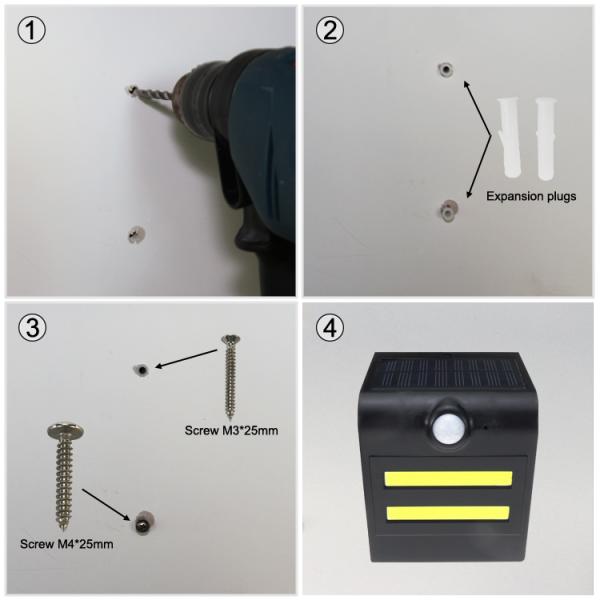1200mAh Brightest Solar Powered Garden Lights 120 Degree Beam Angle For Fences Walls