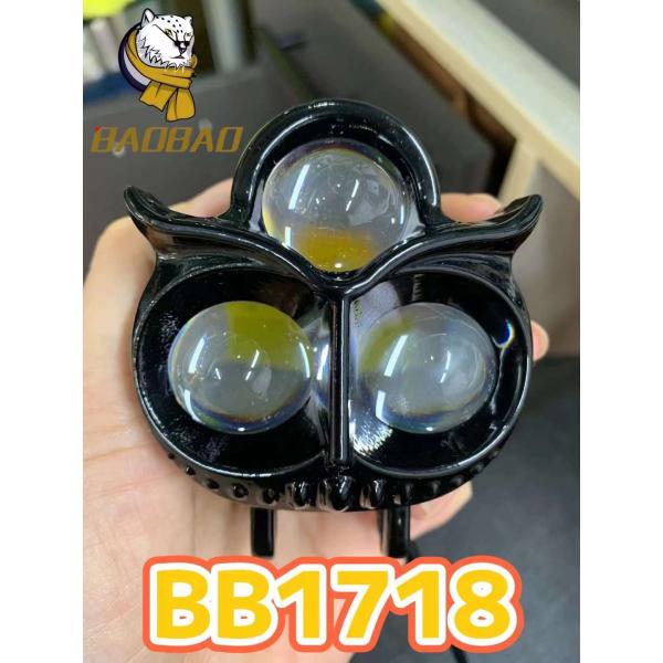 Owl Light 3 Eyes White Yellow Dual Color Flash Plastic Iron Aluminum LED Fog Light Headlamp For Motor