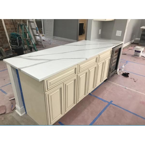 QS 5131 Standard White Quartz Bathroom Countertops Concrete White Color