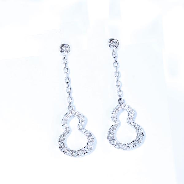 Серебряный диамант золота цвета 18K качает подарок захвата тыквы серег 1.0g форменный