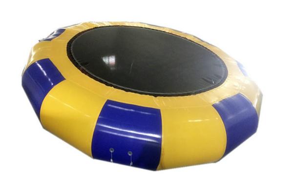 Yellow Inflatable Water Park Toys / Outdoor Inflatable Water Trampoline 5.2*5.2*0.9M