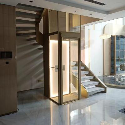 Elevador de passageiros hidráulico automático com cabine 304# e motor de 4,7 kW