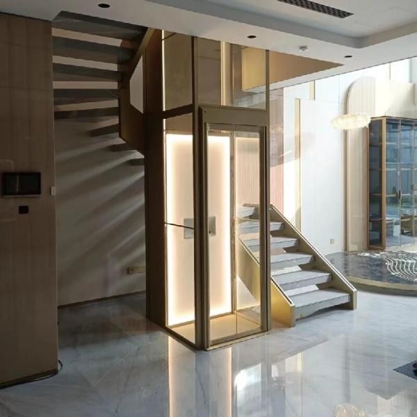 Пассажирский лифт с микропроцессорным управлением, кабина из нержавеющей стали 304# и алюминия