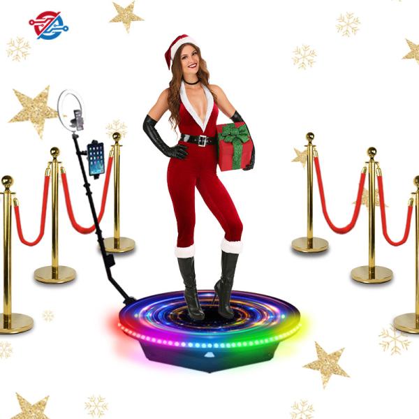 Photobooth portátil de 16 cm para festas 360° rotação automática