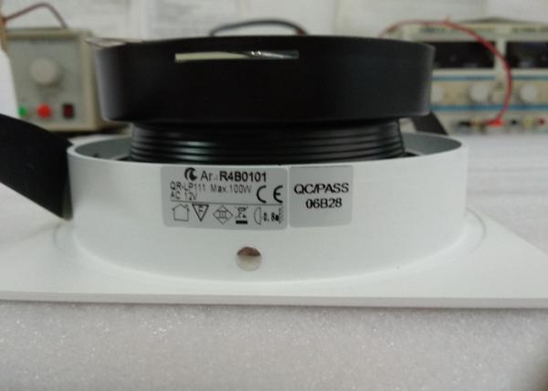 Max 75W G53 Square Tiltable LED Recessed Downlight Anti-Glare Reflector For Hotel