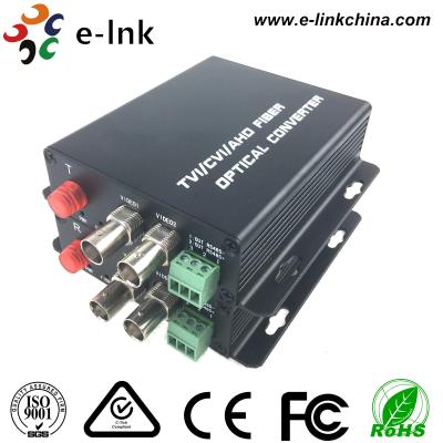 Controle AHD CVI TVI de PTZ sobre os dados inversos RS485 do vídeo 1CH do conversor 2CH1080P da fibra