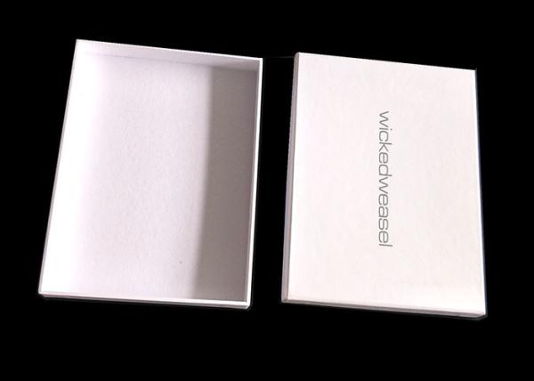 White Flat Pack Gift Boxes , Rigid Gift Boxes With Lids For Apparel Packing