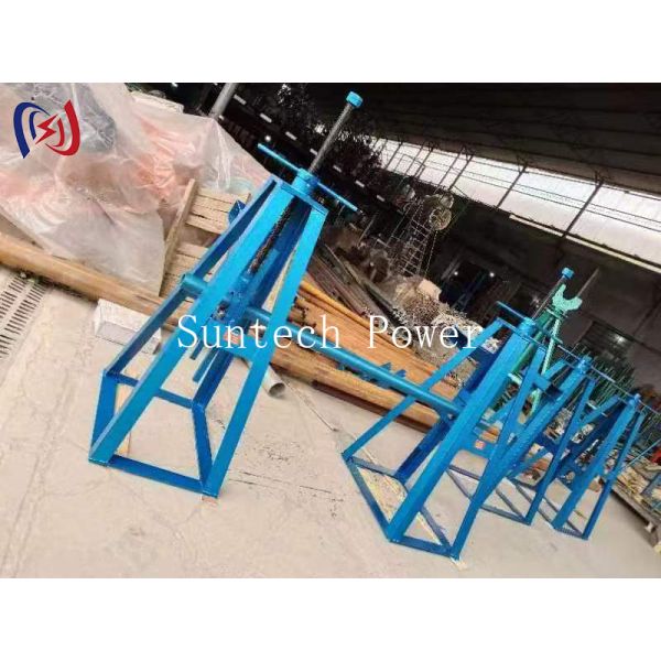 Heavy Duty Simple Reel Stand with 10-50KN Rated Load and 450-1300mm Height Adjustment for Cable Reels