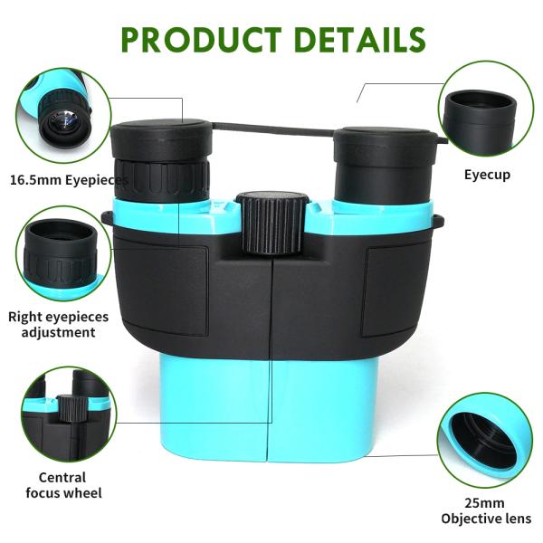 Kids Compact Hd 10x25 Binocular Telescope With Strap