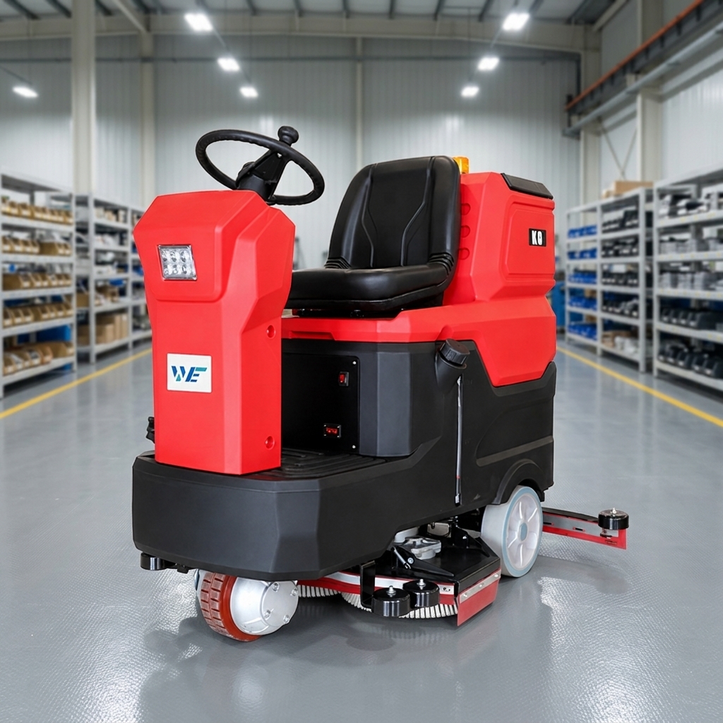 Heavy Duty Intelligent Ride on Floor Scrubber Industrial Battery Powered Floor Cleaning Machine for Warehouse Airport Factory