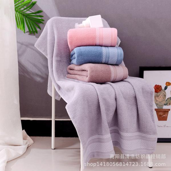 Toalha de banho de cor sólida para adultos Logotipo personalizado Publicidade Limpeza de peito de alta absorção