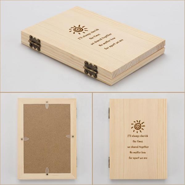 Wooden Couples Photo Frame with Customized Laser Engraved Personalized Text