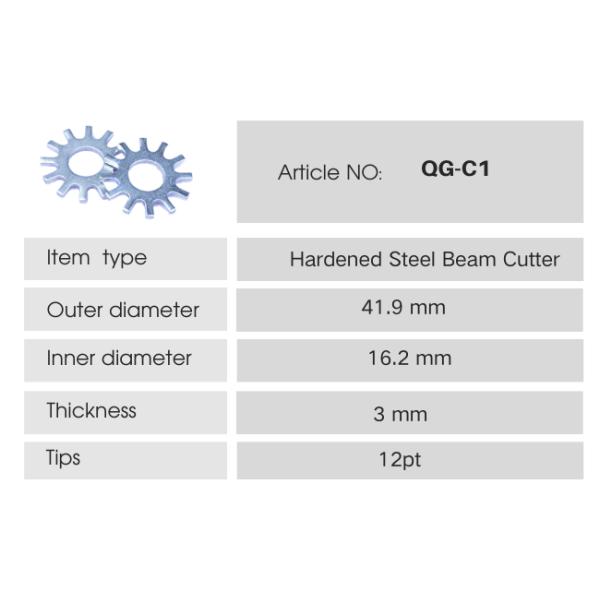 Concrete Scarifier Accessories 12pt Hardened Beam Steel Cutter For Epoxy Flooring Coating