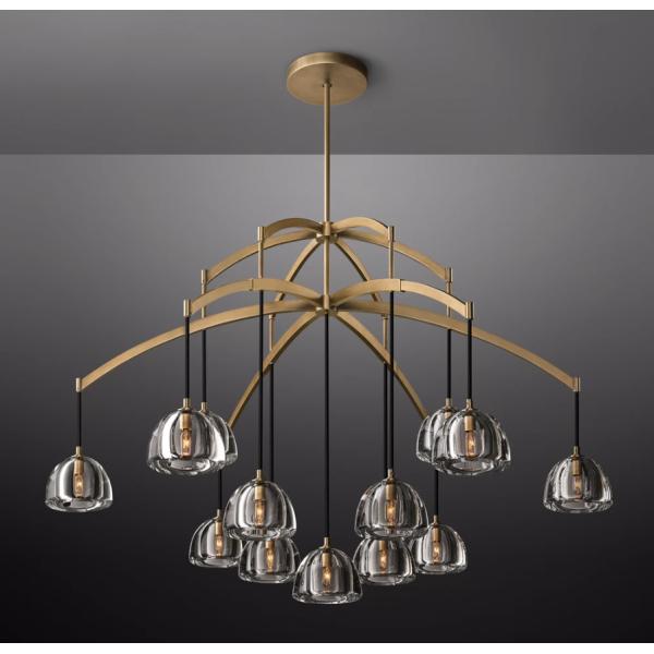 Никель / латунь / бронза Арти деко люстра Винтаж 20'10'