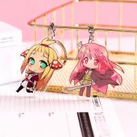 Chaîne de clés acrylique imprimée de l'usine personnage de dessins animés mignon Idol Anneau métallique durable Charmes Chaîne de clés acrylique