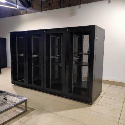 800W 42U Vertical Network Cabinet Mount Server Standing Rack for Toughened Glass Door