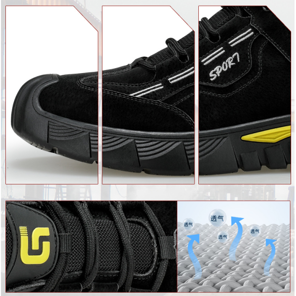 New Safety Work Shoes for Men Steel Toe Anti-Smash Anti-Puncture Protective Footwear Non-Slip Construction Sneakers All-Season Industrial Safety Boots