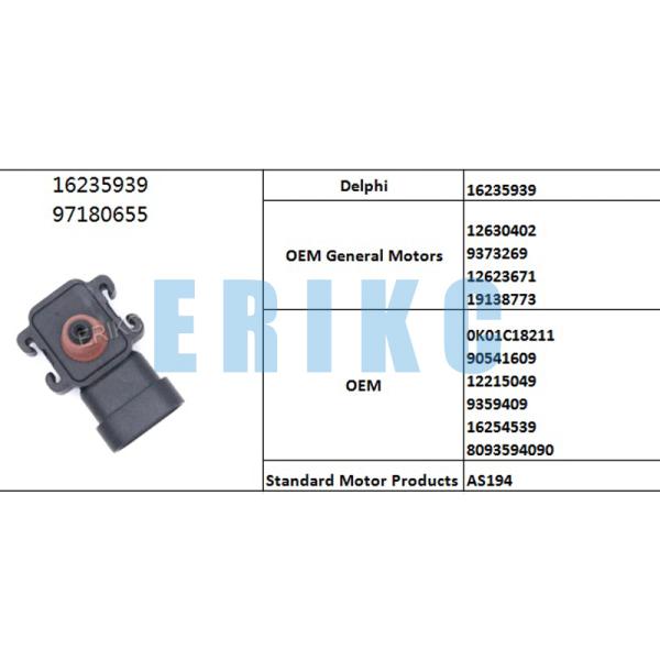 ERIKC 8093594090 Manifold Absolute 97180655 Intake air Pressure Map Sensor 16235939 for Chevrolet Buick GMC SAVANA