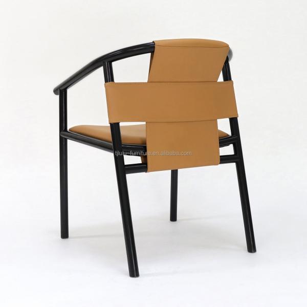 Vintage Luxury Artistic Customized PU Leather Upholstery Solid Wood Dining Chair for Restaurant Specific