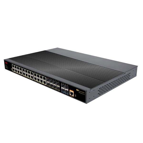 36-port 10G uplink managed industrial Ethernet switch with 176Gbps switching capacity