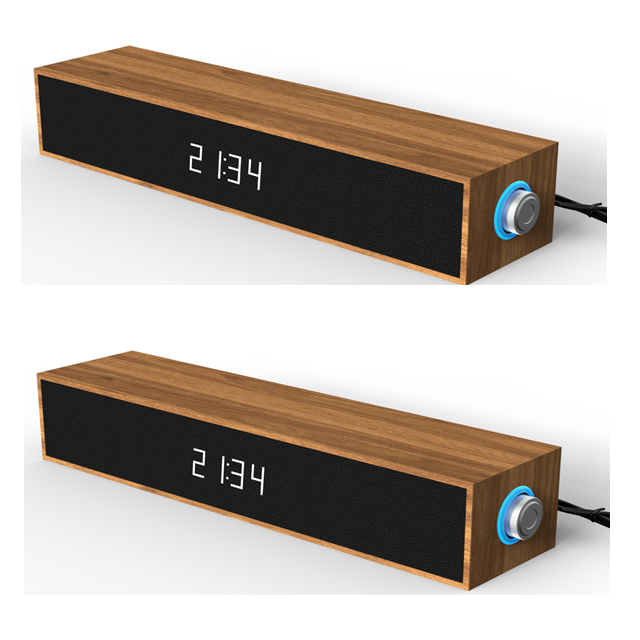 Retro Wooden Bluetooth 5.4 Speaker with Ambient Light & Clock Display, Dual 2 Drivers 6W, USB Card Playback, Desktop Audio