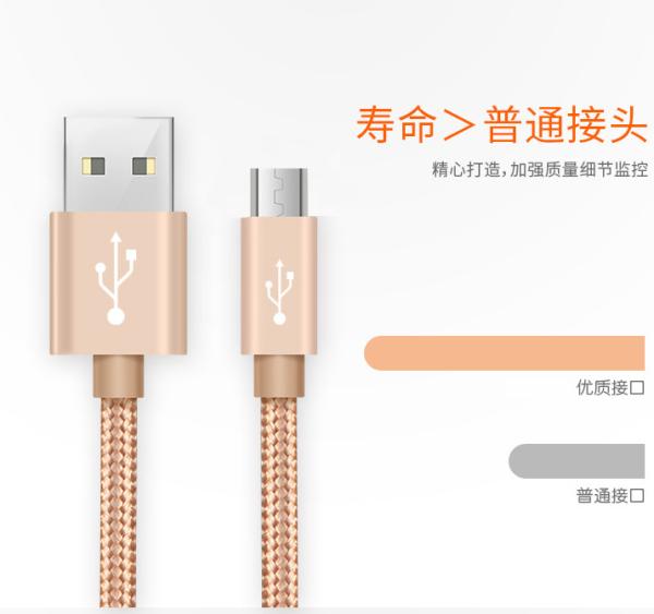 1m 2m 3m Usb To Micro Usb Charging Cable Copper Nylon Braided Type C Technology