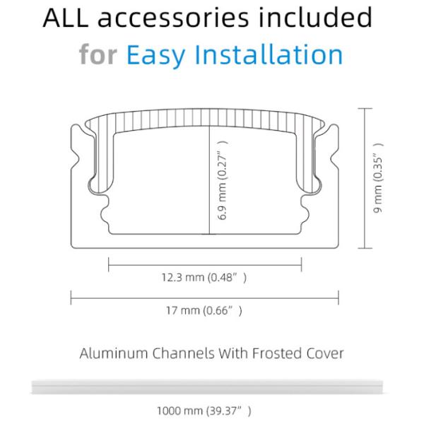 W50*H35 Surface mounted Black Led Aluminum profile with Black PC Cover LED Strip extrusion profile