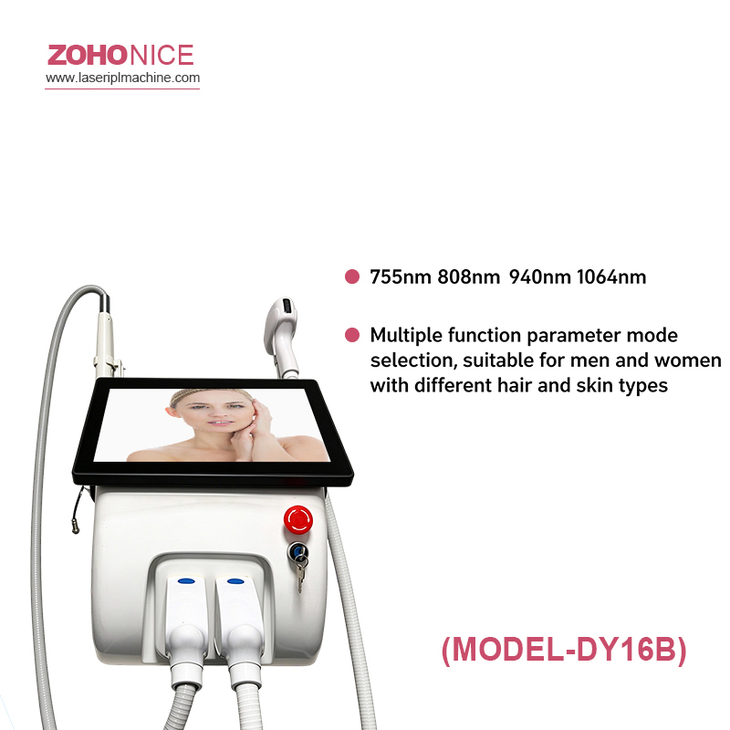 Dual Handles 808nm Diode Laser Hair Removal and Picosecond Laser Tattoo Removal Machine 2in1