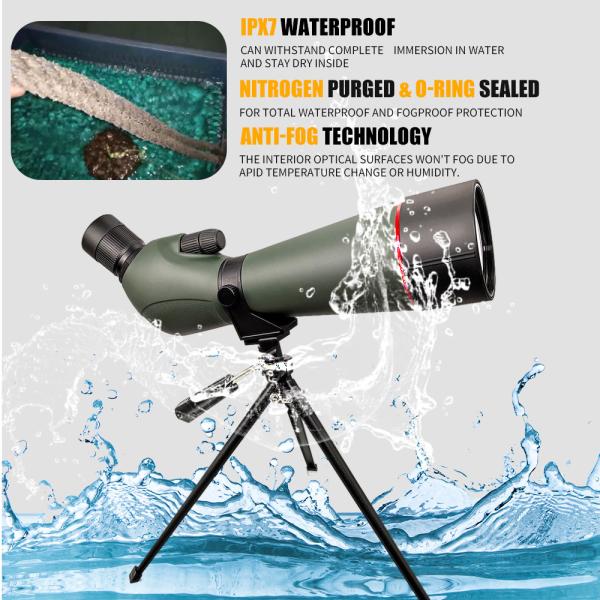 20-60x80 Wildlife Scenery Waterproof Birding Spotting Scope With Tripod
