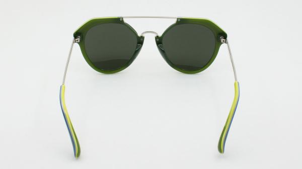 Womens Mens Fashion Oversized Sunglass Vintage Cut-Out Flash Mirror Lens Handmade Acetate Eyeglasses with Double Bridge