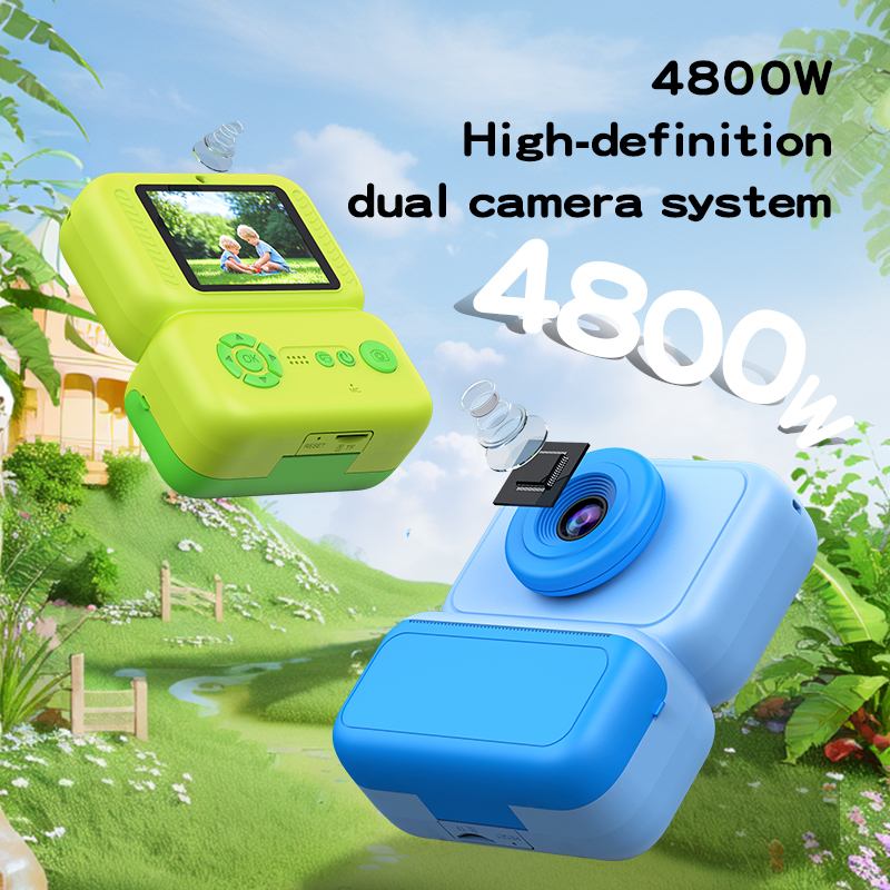 DLC Kids Instant Print Camera 4800W Dual Camera 1080P Video One Click Photo Printing Anti Glare Screen CMOS MP3 Filter