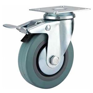 Swivel Grey rubber caster ,  2-5  light medium duty PVC Caster for furniture, Moving castor