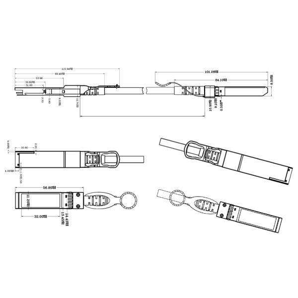 40G QSFP+ до 10G QSFP+ Пассивные прямые медные DAC-кабели