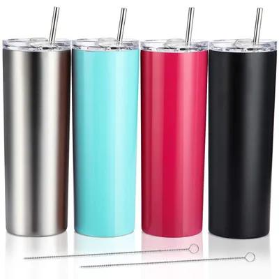 Skinny Tumbler With Lid 20 Oz Stainless Steel Vacuum Insulated Double Wall Travel Coffee Water Tumblers Cup