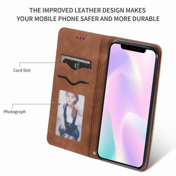 iPhone 13 Pro Max Original Carteira Magnética Flip Cover com slot de cartão e PU couro