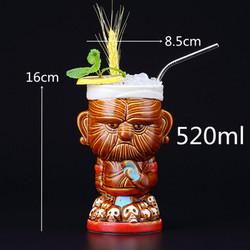 Creative Ceramic Tiki Mugs Hawaiian Cocktail Mug  Porcelain Beer Wine Mug Drinkware