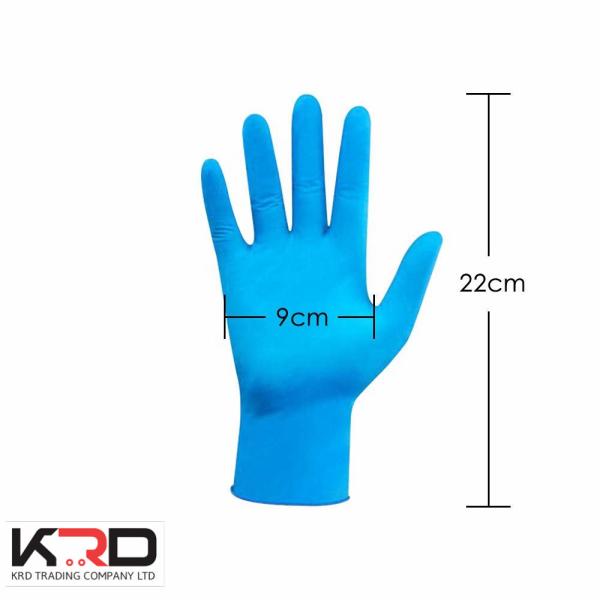 Safety Hand Latex Gloves, Powder-free Medical Surgical Disposable Blue Rubber Mechanic Nitrile Gloves