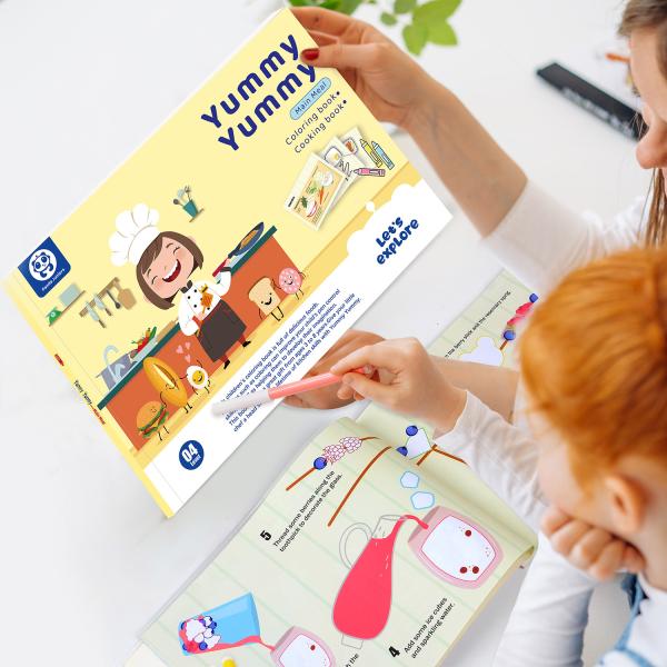 Livro de menu de culinária infantil Livro de colorir infantil para aprender a cozinhar