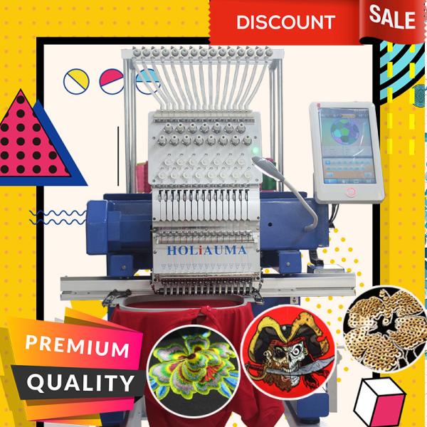 Cheaper than barudan embroidery machine HO1501N 450*650mm single head cap t-shirt flat sequin 3d hat embroidery machine