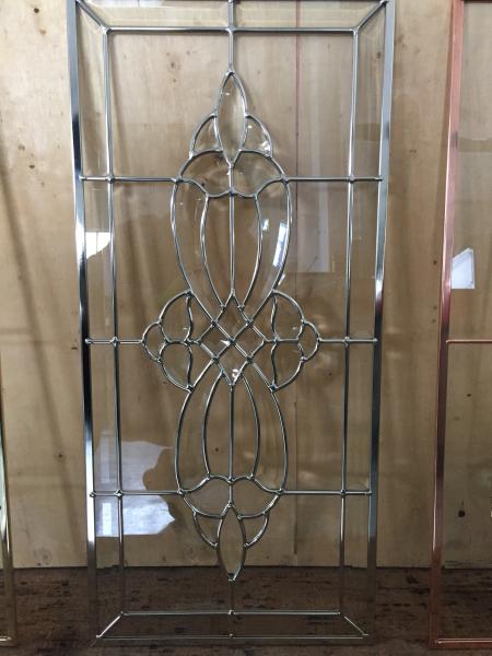 Single decorative leaded glass for cabinet door with electroplating technology 1000*300MM