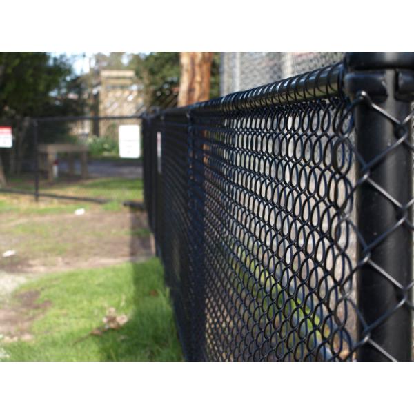 Black Galvanized 3.0m Height Steel Chain Link Fencing 50mm Pitch