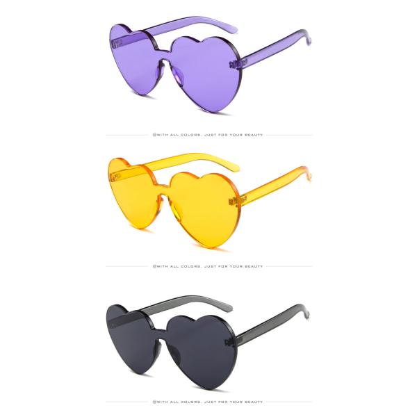 BSCI Love Heart Shaped Sunglasses Clear Jelly Color For Women Lady