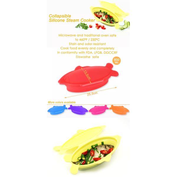 Рыбы логотипа OEM устойчивые формируют складный распаровщик силикона