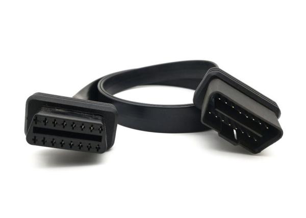 OBD2 OBDII 16 Pin J1962 Male to Female Extension Flat Slim Cable