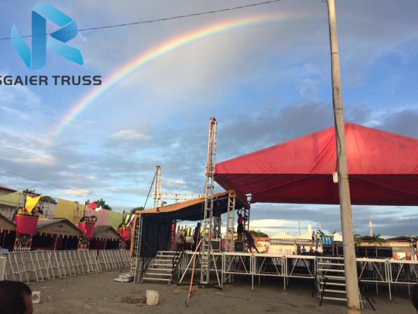 Triangle Red Canvas Aluminum Roof Truss With Barriers High Loading Capacity
