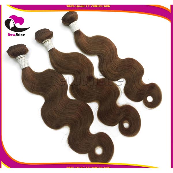 NewShine Popular Light Brown 4# 100gram(3.5oz) Thick End Natural Virgin Brazilian Hair Extensions