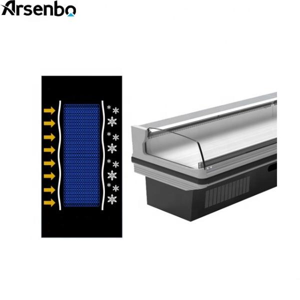 220V 50HZ Food Commercial Supermarket Refrigerator Stainless Steel Material