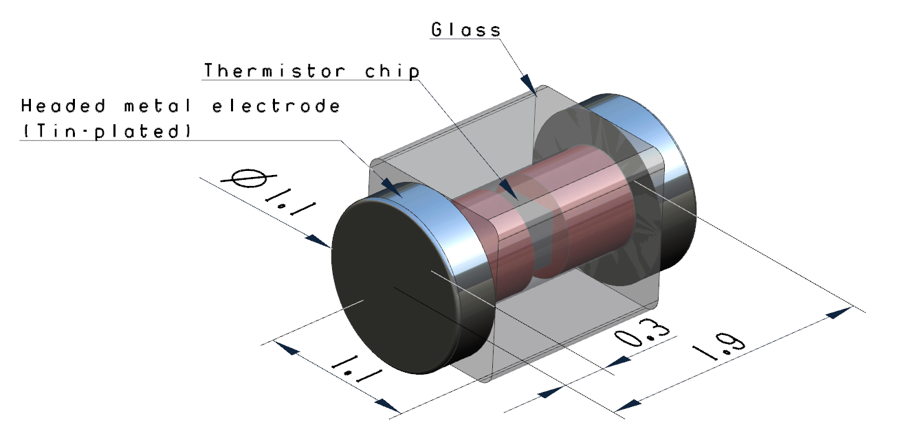 5k Surface Mount Glass Encapsulated NTC Thermistor For IGBT Units